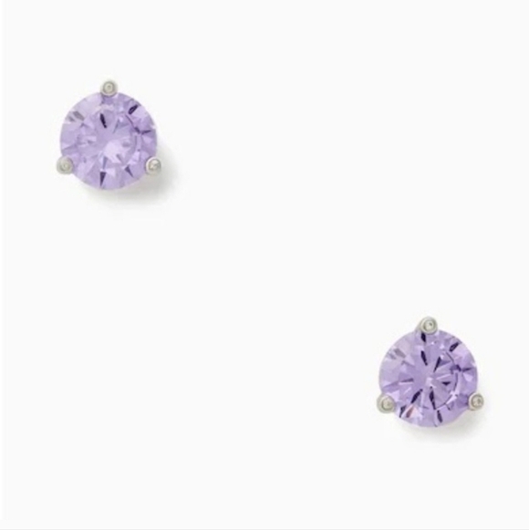 💜🔹️Kate spade 🔹️♠️ Rise And Shine Studs COLOR: LIGHT AMETHYST/SILVER - Picture 2 of 6